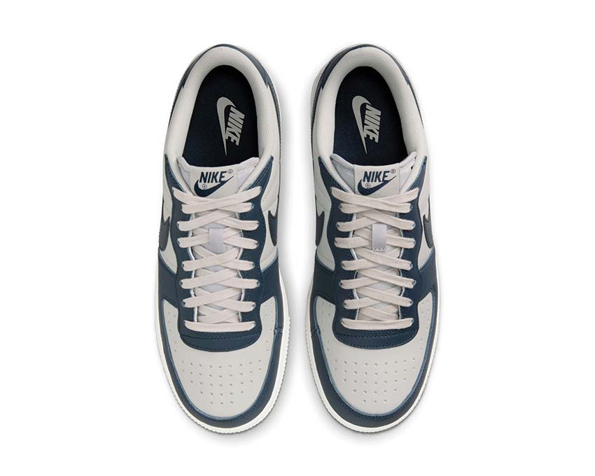 Nike Terminator Low Granite detail — leather Dark Obsidian and Sail