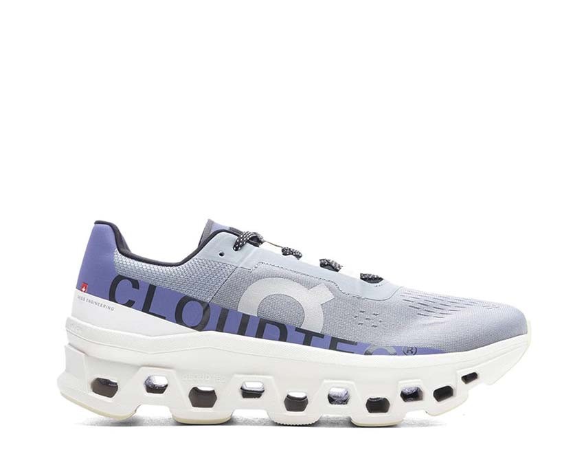 On Cloudmonster Mist Blueberry — men's running CloudTec technology