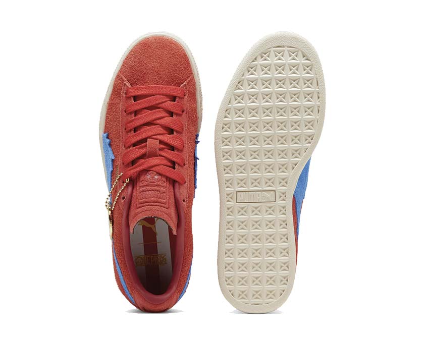 Puma Suede Baggy For All Time Red Ultra Blue suela — suela gum sobredimensionada