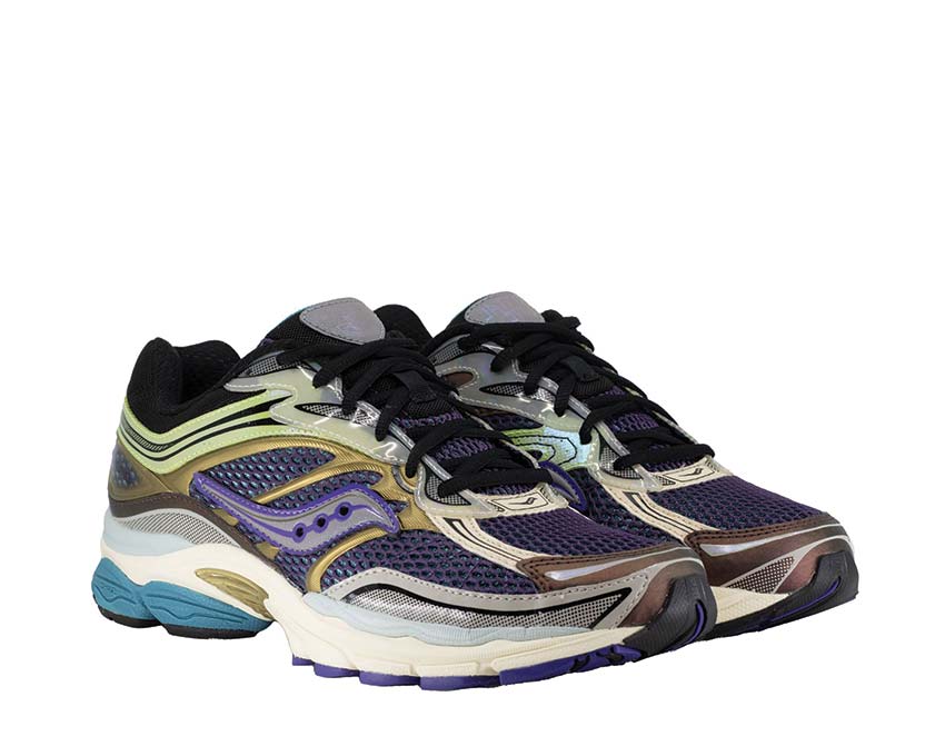 Saucony Progrid Omni 9 Crystal Lake vista lateral — parte superior de malla transpirable