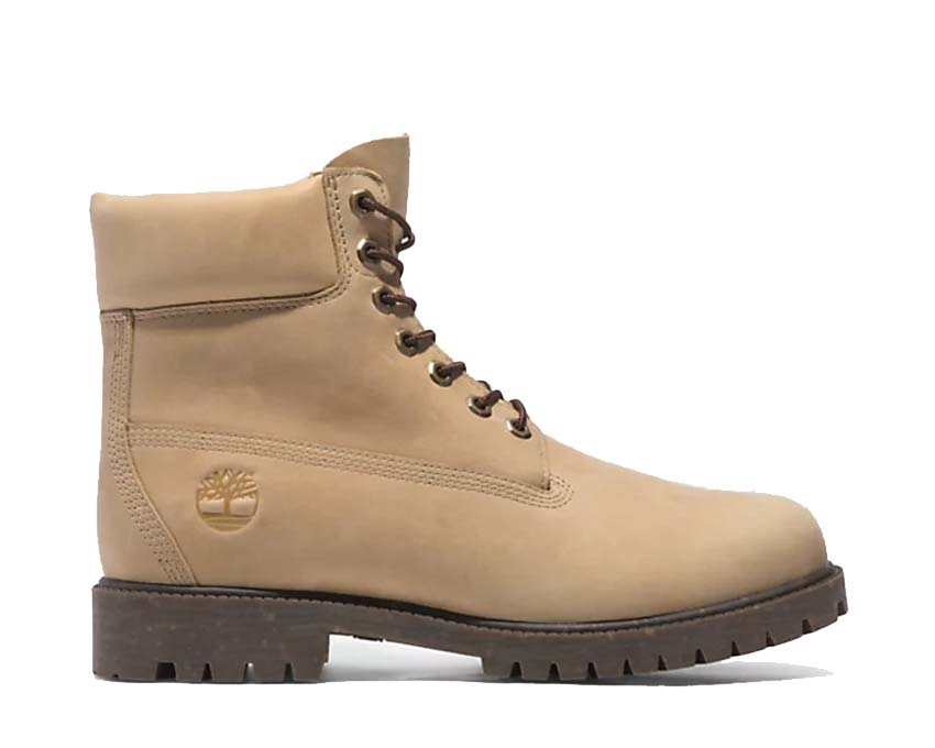 Timberland Heritage 6 Inch Lace Waterproof Beige Grey — boot homme cuir imperméable
