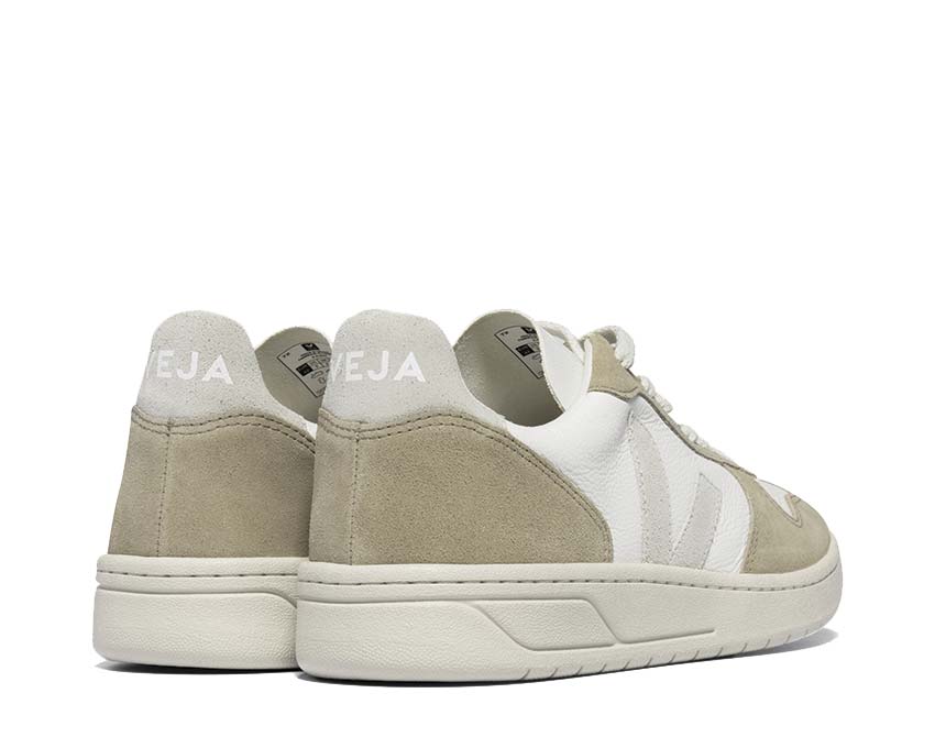 Veja V-10 Extra White/Sahara suela — suela caucho natural