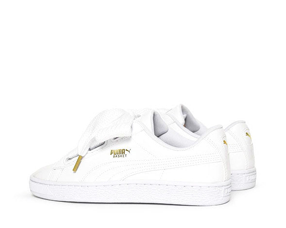 Puma basket heart trainers white best sale