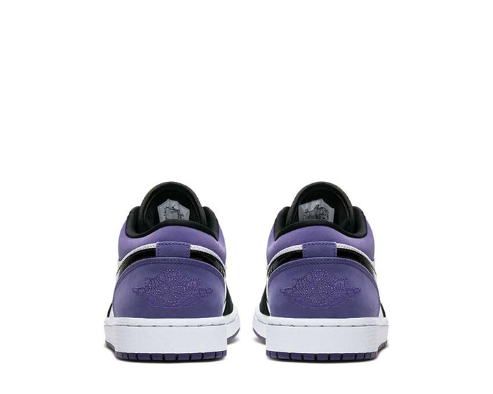 Air Jordan 1 Low White / Black - Court Purple 553558-125
