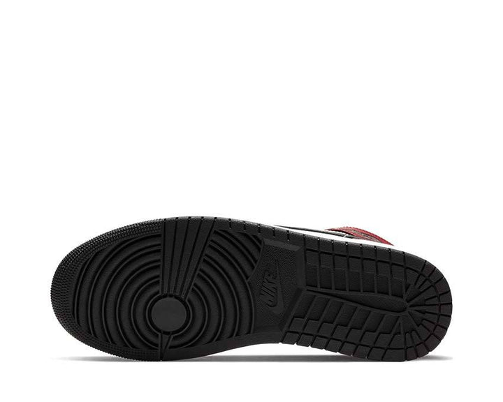 Air Jordan 1 Mid Black / Black - Gym Red 554724-069