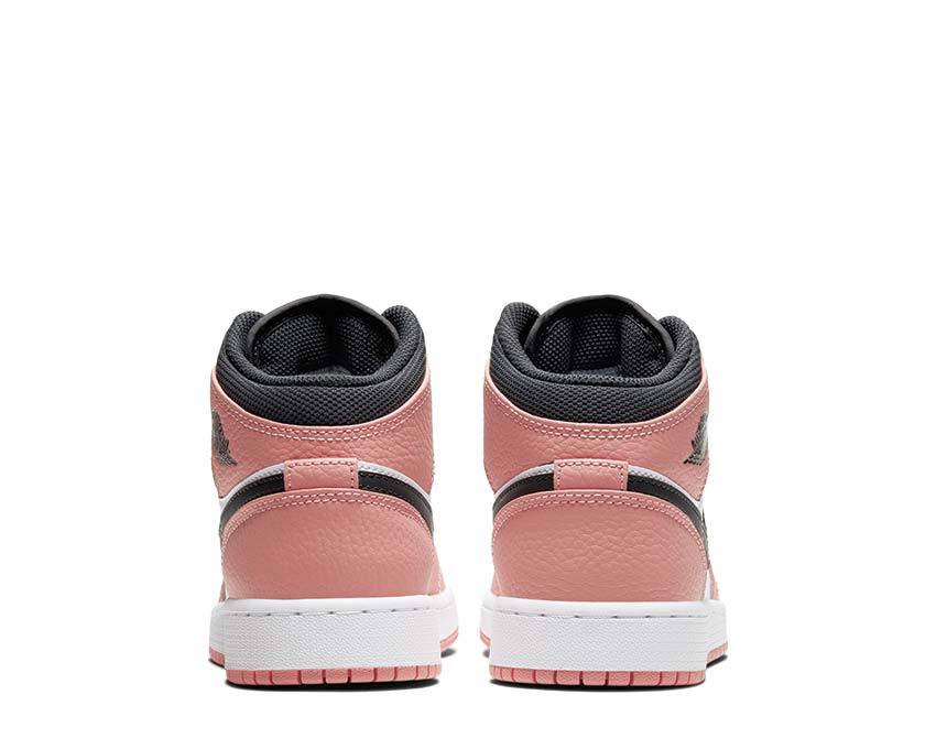 Air Jordan 1 Mid Pink Quartz / DK Smoke Grey - White 555112-603