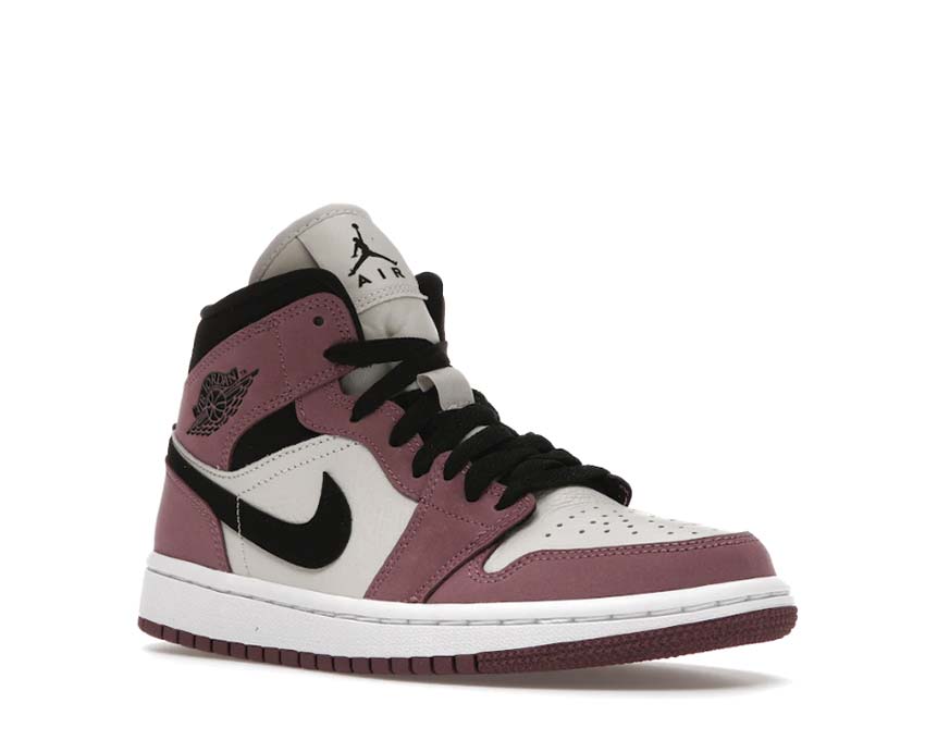 Air Jordan 1 Mid SE Light Mulberry vue latérale — cuir violet mulberry Mid SE