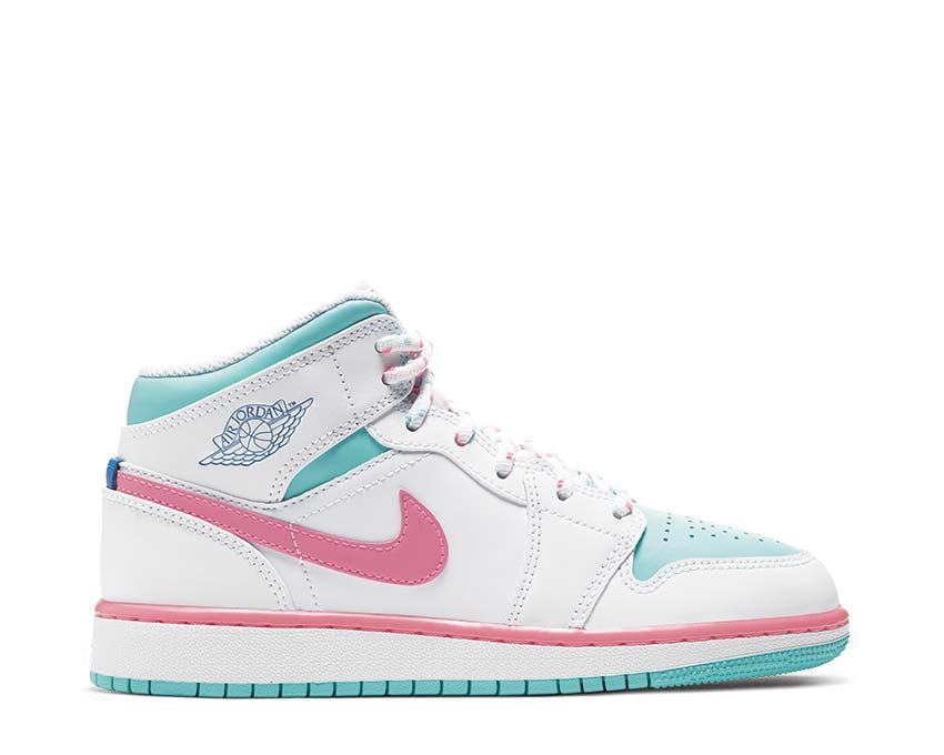 Air Jordan 1 Mid White / Digital Pink - Aurora Green - Soar 555112-102