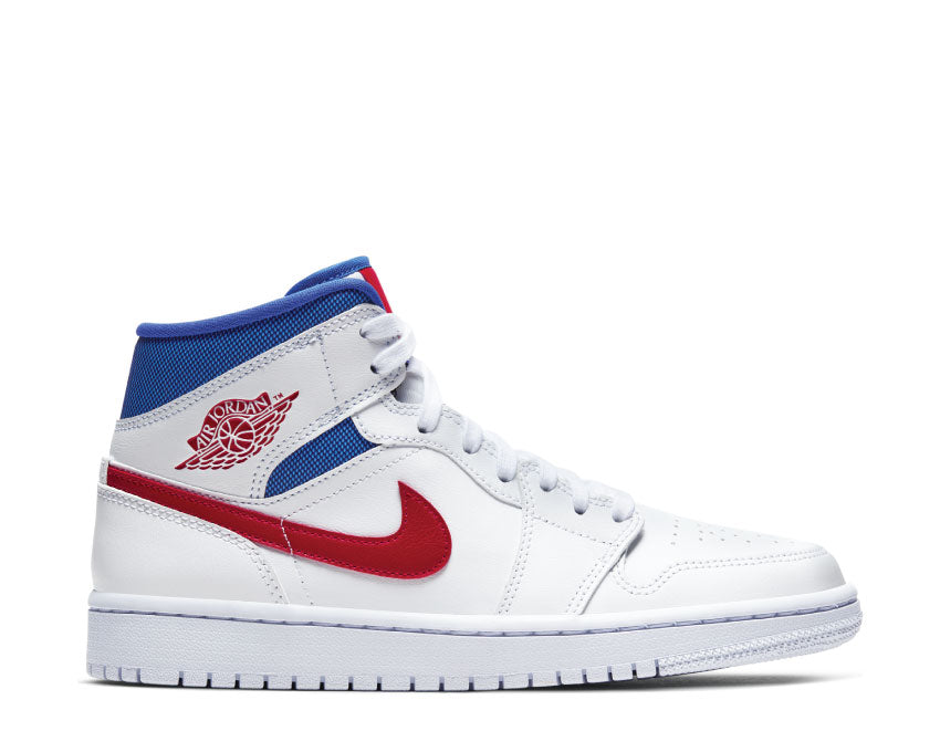 Air Jordan 1 Mid White / University Red - Game Royal BQ6472-164