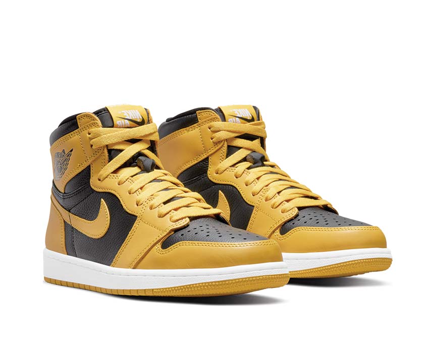 Jordan Air Jordan 1 Retro High OG Pollen White Seitenansicht — glattes Leder Damen