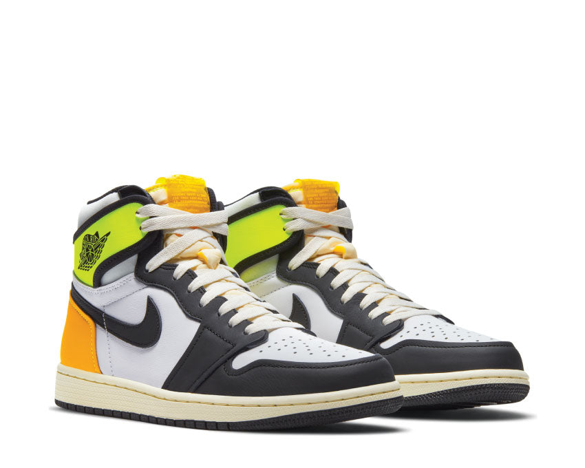 Jordan Air Jordan 1 Retro High OG Volt side view — yellow volt and black leather