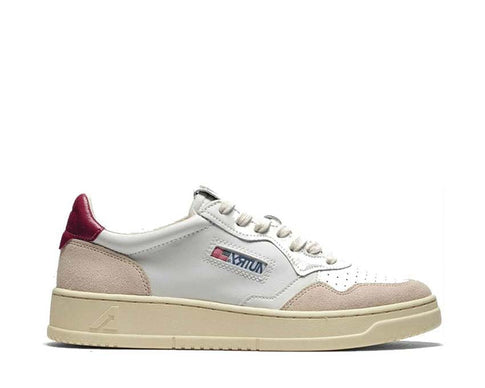 Autry Medalist Low White/Red — sneaker homme bicolore cuir blanc et rouge