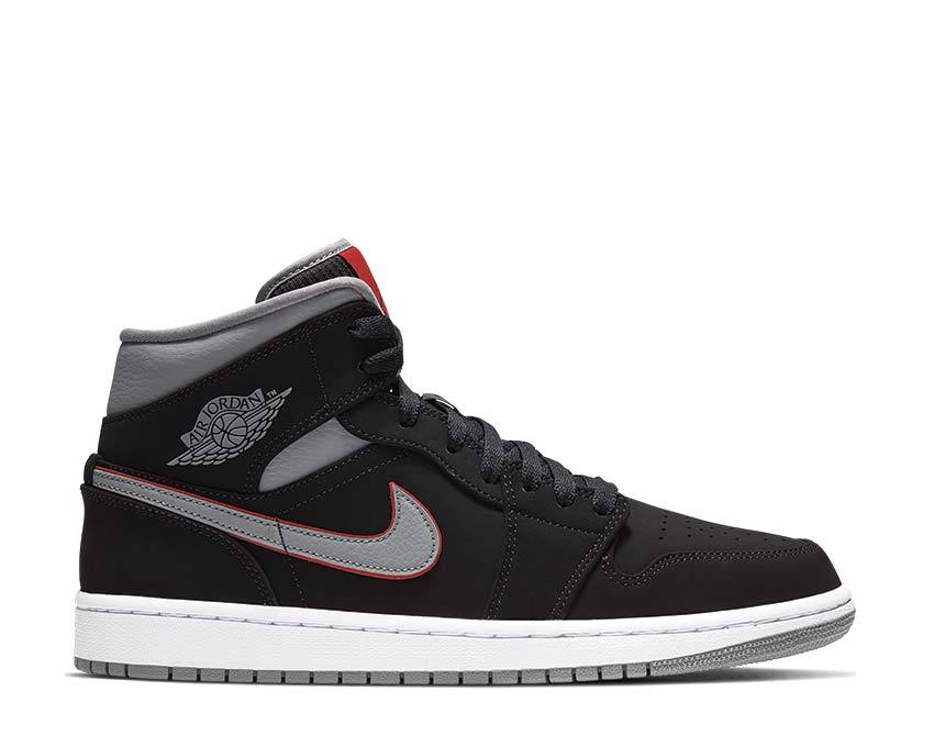 Jordan 1 Mid Black / Particle Grey - White - Gym Red 554724-060