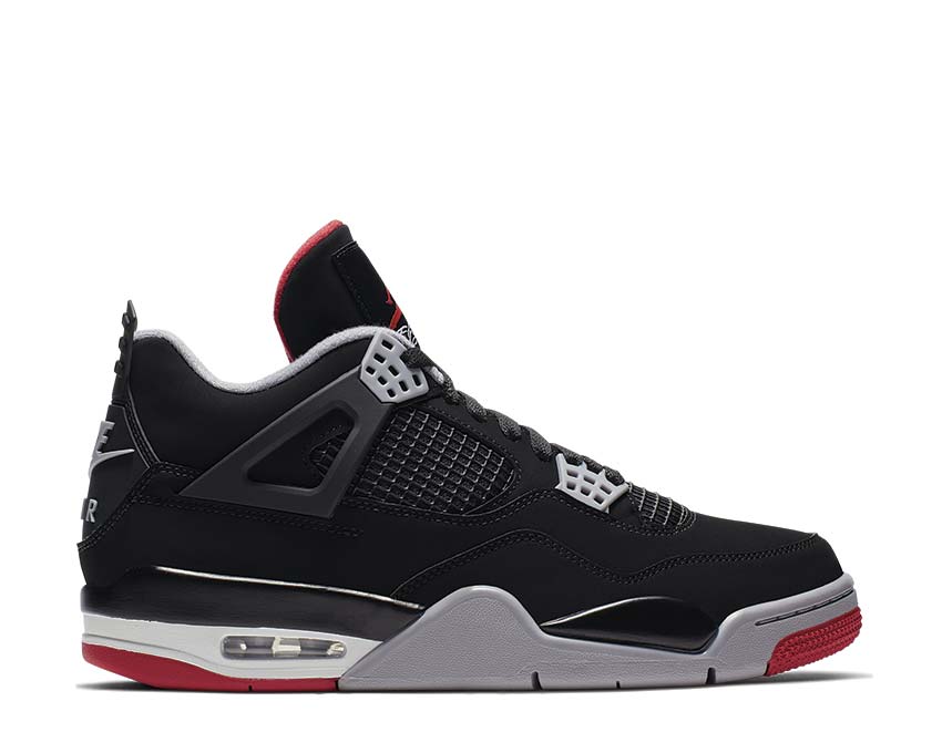 Nike Air Jordan 4 Bred Black Cement Grey Summit White Fire Red 308497-060