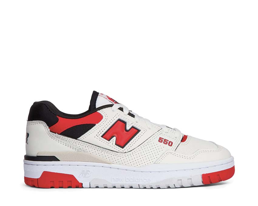 New Balance 550 Sea Salt/True Red — zapatilla hombre baloncesto vintage cuero