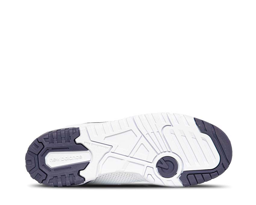 New Balance 550 W White/Navy dettaglio — pelle premium pannelli navy