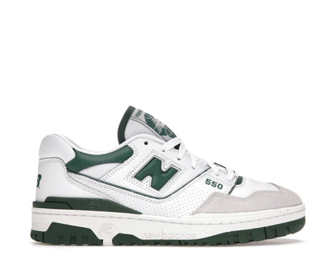 New Balance 550 Blanco/Verde — zapatilla hombre basketball vintage cupsole cuero