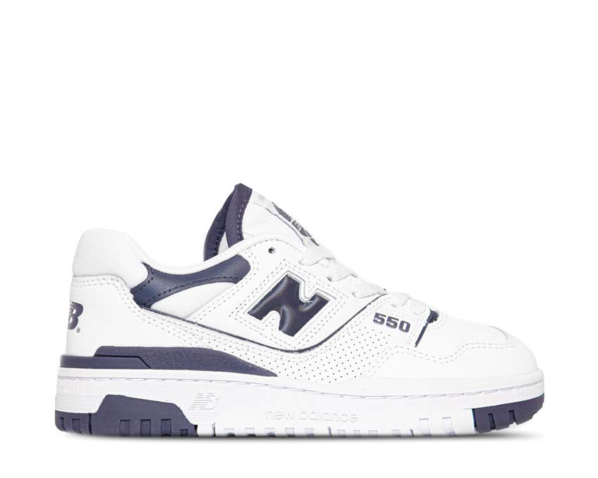 New Balance 550 W White/Navy — sneaker donna basket vintage pelle