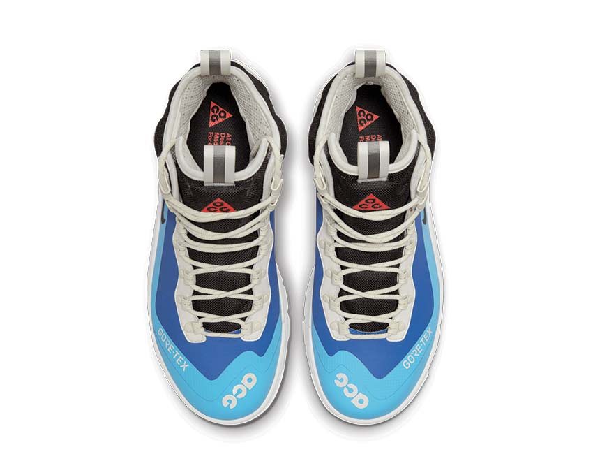 Nike ACG Air Zoom Gaiadome Gore-Tex Hyper Royal détail — tige technique Gore-Tex