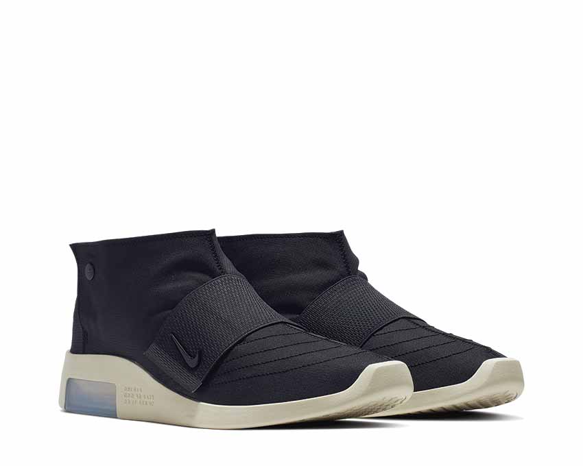 Nike Air Fear Of God Moc Black vista lateral — material neopreno