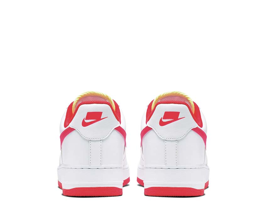 Nike Air Force 1 07' LV8 1 White Bright Crimson Barely Volt CI0060-102