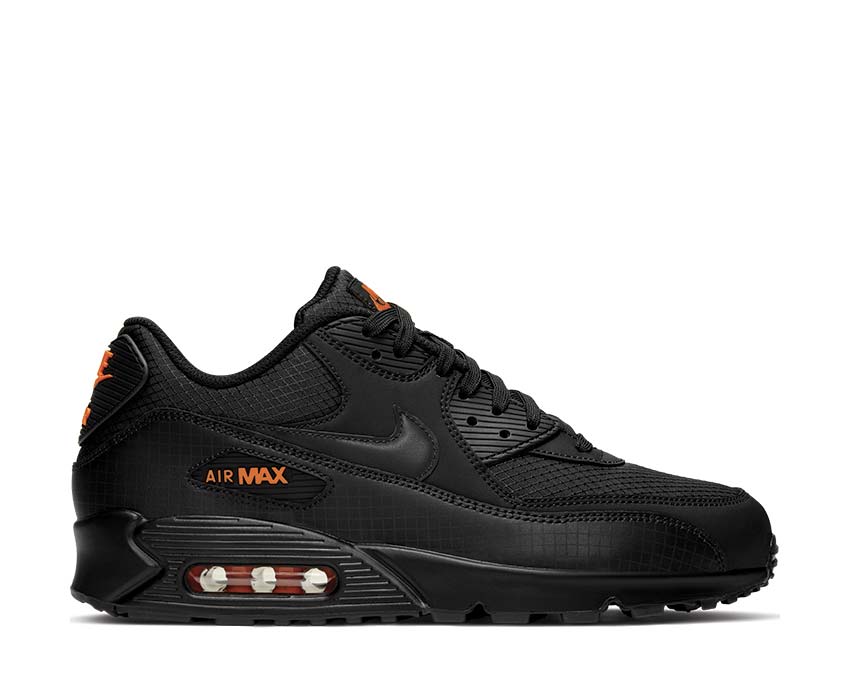 Nike Air Max 90 Black Total Orange — sneaker unisex aire visible