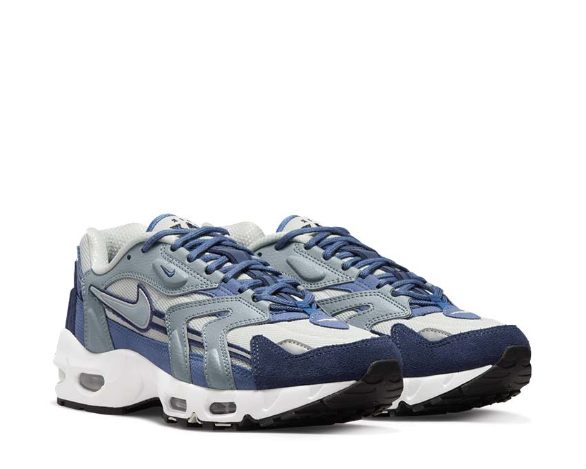 Nike Air Max 96 II Premium Light Silver Aviator Grey vista lateral — cuero premium aviador