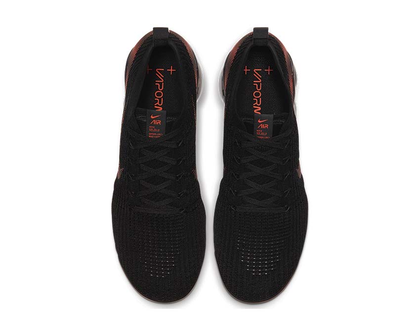 Nike Air Vapormax Flyknit 3 Black Total Orange détail — tige Flyknit
