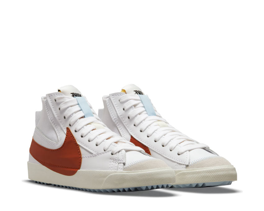 Nike Blazer Mid '77 Jumbo White Dark Russet vue latérale — cuir blanc russet