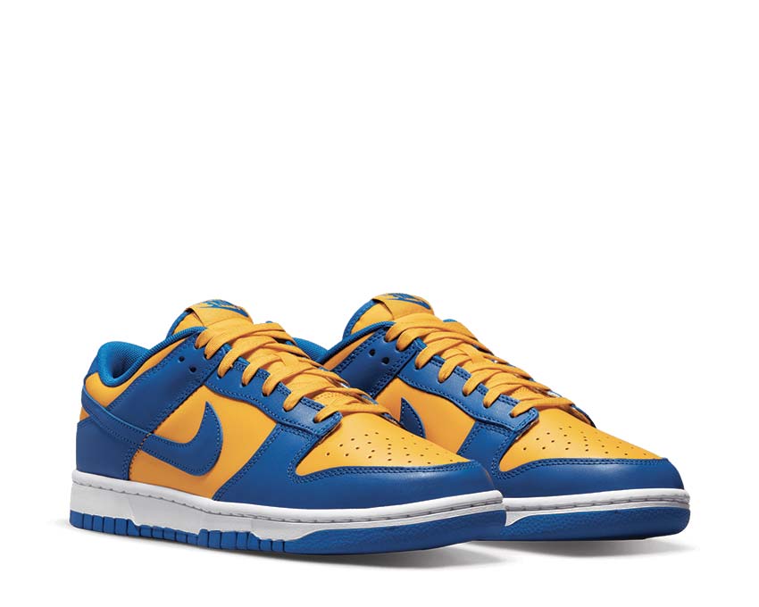 Nike Dunk Low Retro UCLA Blue Jay University Gold side view — smooth leather