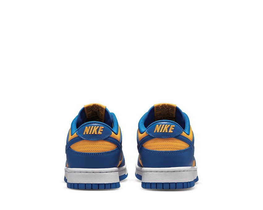 Nike Dunk Low Retro UCLA Blue Jay University Gold sole — vulcanized rubber