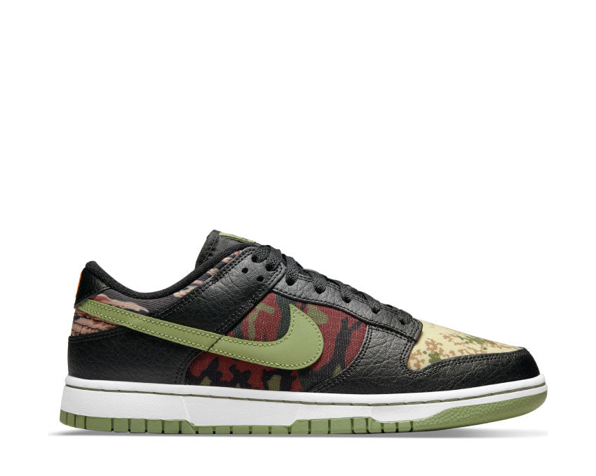 Nike Dunk Low SE Black / Oil Green - White - Total Orange DH0957-001