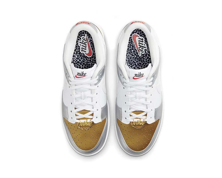 Nike Dunk Low SE Gold / White - Silver - University Red DH4403-700