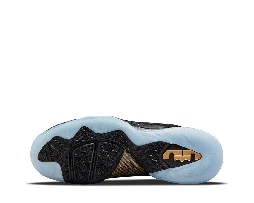 Nike Lebron IX Black Metallic Gold detalle — parte superior negro oro metálico