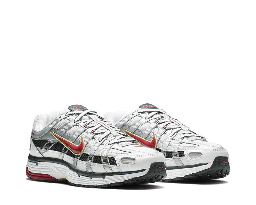 Nike P-6000 W Varsity Red vista lateral — parte superior de mesh y cuero