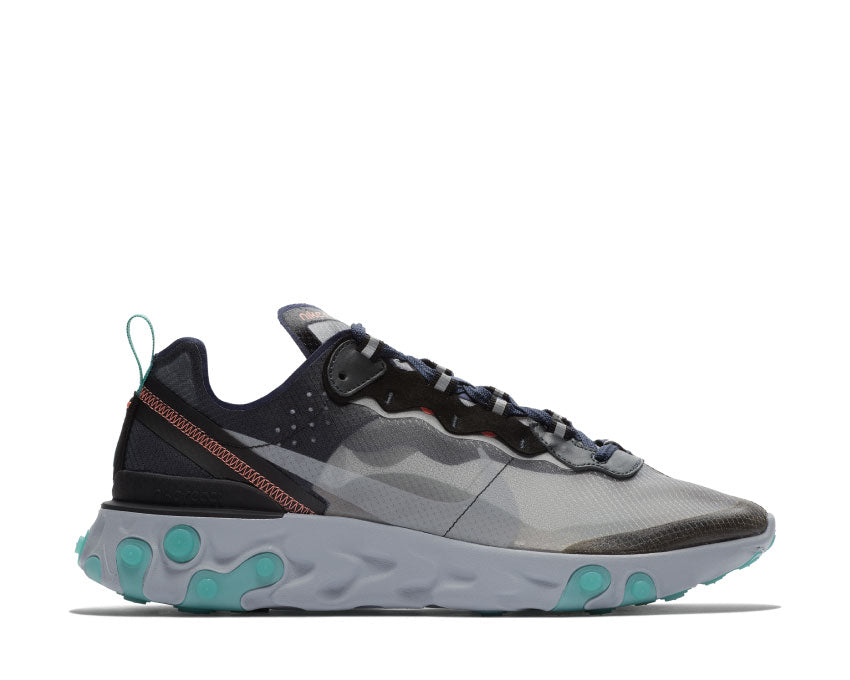 Nike React Element 87 Black Midnight Navy Neptune Green AQ1090-005