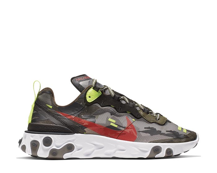 Nike React Element 87 Medium Olive Bright Crimson Black Volt CJ4988-200