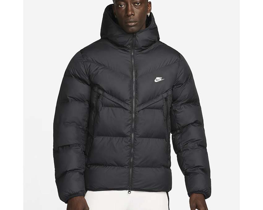 Nike Sportswear Storm Fit Windrunner Black Sail detalle — capucha ajustable